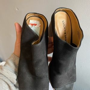 Lucky brand black heels open toe